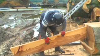 Quarter sawing using chainsaw mill part 2 [upl. by Ykcul]