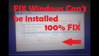 Fix windows cant be installed on drive 0 partition 123 100 easy Fix [upl. by Adlez]