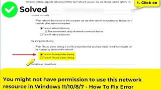 You might not have permission to use this network resource in Windows 111087  How To Fix Error [upl. by Angel67]