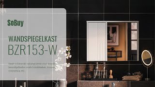 SoBuy Badkamer wandspiegelkast丨Hoge kast丨Gespiegelde opbergkast丨BZR153W [upl. by Elirpa]