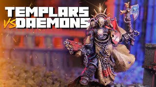 Chaos Daemons vs Black Templars  Warhammer 40k Battle Report [upl. by Lennod]