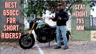 Moto Morini 650 Scrambler SEAT HEIGHT Review  Best 650 for Shorties [upl. by Gnuj]