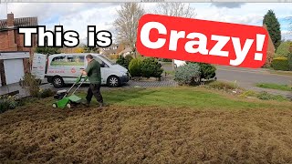 Scarifying A VERY THICK Thatchy Lawn [upl. by Antipus256]