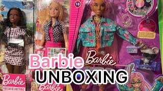 Unboxing many BARBIE dolls barbie unboxing toys [upl. by Atteynot834]