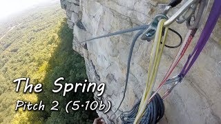 Trad Climbing on The Spring  Pitch 2 at The Gunks NY [upl. by Gene232]