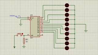 CD 4017 IC circuit on proteus [upl. by Deevan]