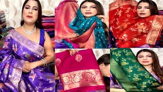 Jaal Minakari saree collection 🥻🔥Just fatafati collection 🥻🔥 [upl. by Skerl189]