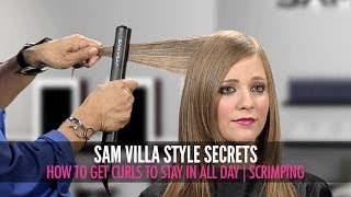 How To Get Curls To Stay In All Day  Scrimping Technique [upl. by Aramac]