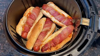 Air Fryer Bacon Wrapped Hot Dogs [upl. by Boffa440]