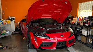 Installing Magnaflow X Mod Exhaust  Armytrix Catless Downpipe  CTS intake on 2022 Toyota Supra [upl. by Wojcik]