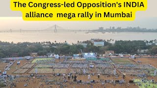 The Congressled Oppositions INDIA alliance mega rally on Sunday in Mumbais Shivaji Park [upl. by Holmun697]