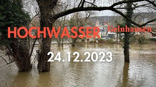 Hochwasser in Gelnhausen  24122023  MainKinzigKreis [upl. by Norrie11]