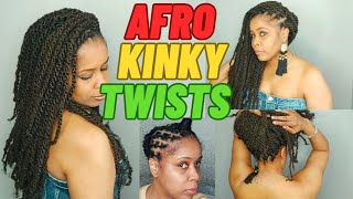 AFRO KINKY TWIST  QUICK AND EASY DIY AFRO KINKY TWISTS [upl. by Llewon]