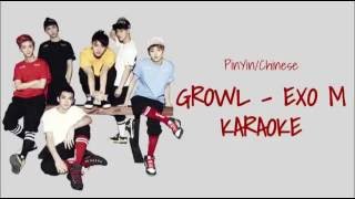 Growl Chinese Ver  EXO M Karaoke [upl. by Perri]