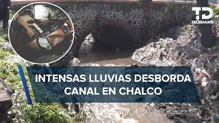 Río Miraflores se desborda en Chalco se lleva dos autos y afecta a más de 100 familias [upl. by Aanas250]