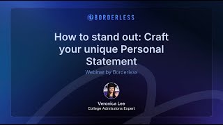 Borderless Webinar on Personal Statement [upl. by Aicelef]