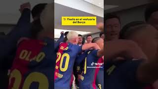 Fiesta en el vestuario del Barcelona después de ganar el clásico 04 ♥️💙⚽ [upl. by Nahgam513]