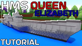 Full Tutorial HMS Queen Elizabeth Aircraft Carrier  Build a Boat for Treasure [upl. by Atika]