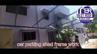 Car parking roofing shedmetal roofing contractors residential roofing in chennaicall 9941251500 [upl. by Rona]