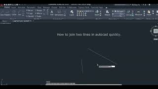 Join two lines in autocad quickly with fillet command [upl. by Ellemac]