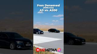 Fren Testi Mercedes vs Audi  Audi A3 35TFSI ve Mercedes A200 Fren Denemesi [upl. by Ameehsat]