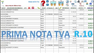 Prima Nota TVA R 10 contabilità con Excel facile ed intuitiva per tutti [upl. by Anaig]