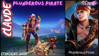 Claude Plunderous Pirate Starlight Skin MLBB Skin Effects 4K UHD  Slow Motion Showcase [upl. by Mehsah]