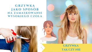 Grzywka z włosòw naturalnych ⭐️ komu pasuje grzywka ⭐️ maskowanie wysokiego czoła [upl. by Menendez]