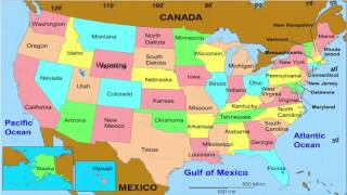 50 States and Capitals of the United States of America  Learn geographic regions of the USA map [upl. by Ntsyrk]