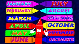 Months Of The Year Learning Video amp Preschool Rhyme for Kids [upl. by Imhsar]