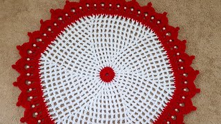 Thalposh woolen rumal design Crochet Round Table Cover Crosia ke design thalpos [upl. by Waldron]