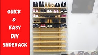 How to make a Wall Mounted Shoe Rack  DIY  Garage Workshop Organisation [upl. by Chilcote]