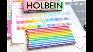 Holbein Colored Pencils Swatches and Review of Basic Design and Pastel 12 Count Sets [upl. by Rene]