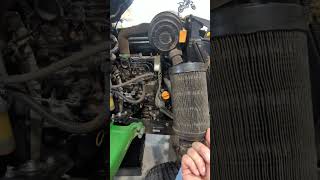 John Deere 1025r Air filter change shorts 1025r tractors garage johndeere diy clean easy [upl. by Ralip]