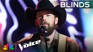 Father of Four Jake Tankersleys Zach Bryan Cover Gets a FourChair Turn  The Voice Blind Auditions [upl. by Meekah193]