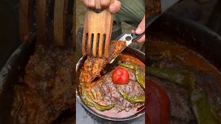 Tepsi kebabı…nature dinner chef outdoorcooking meat shorts woodsman [upl. by Oicnanev]