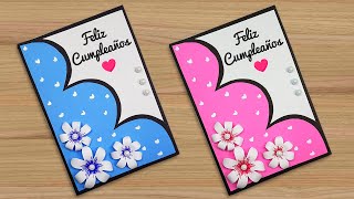 🌺Hermosa idea de tarjeta hecha a mano🌺 Tarjeta de cumpleaños 😍Beautiful Handmade Birthday card🌹 [upl. by Eladal]