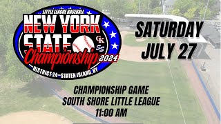 NYS 2024 Little League Tournament  Championship Game [upl. by Ayotnom]