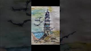 quotLighthouse Flying Rhythm quot Ink Watercolor No one forces you to do meanness or behave unworthily [upl. by Auhsaj74]