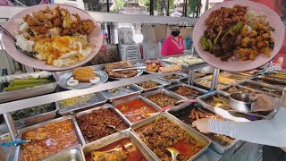 炸小虾茄子鸡饭槟城关打贺经济杂菜饭美食午餐 Penang Jalan Trengganu Economy Mixed Rice Lunch [upl. by Abad]