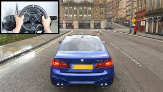 Forza Horizon 4 Driving Like A BOSS Steering Wheel  Shifter BMW M5 F90 Gameplay [upl. by Yensehc]