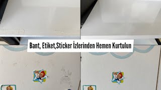 Bant İzi Nasıl Çıkar  Etiket Sticker Çift Taraflı Bant Koli Bandı İzlerini Hemen Temizleyin [upl. by Laitselec]