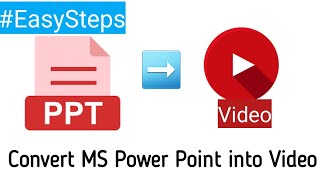 How to convert powerpoint to video file with animation  using ppt into ALL video format [upl. by Ilehs]