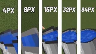 4px vs 8px vs 16px vs 32px vs 64px Minecraft texture [upl. by Kikelia]