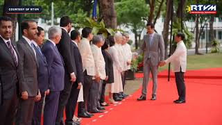 Qatar emir in PH for state visit welcomed by Marcos in Malacañang [upl. by Merfe]