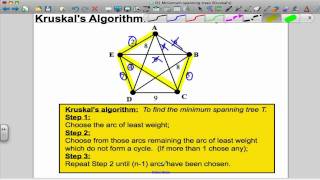 Kruskals Algorithm Decision Maths 1 [upl. by Udela]