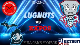 LUGNUTS VS EXPOS  FALL BALL DETROIT MSBL  FULL GAME FOOTAGE [upl. by Namhar]