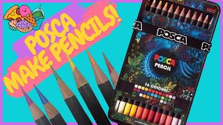 POSCA MARKERS POSCA PENCILS first impression review of Posca Colored Pencils [upl. by Einnos]