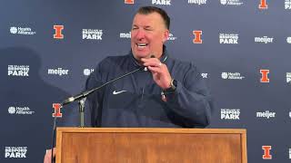 Michigan postgame Illini coach Bret Bielema press conference [upl. by Tdnaltroc169]