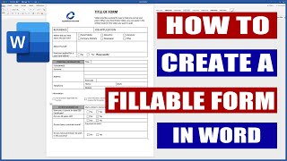 How to Create a Fillable Form in Word  Microsoft Word Tutorials [upl. by Kaiser]